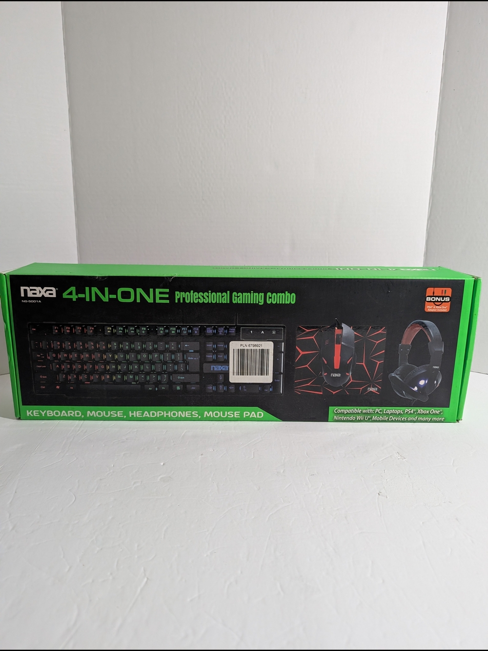 Naxa 4-in-One Professional Gaming Combo - Black and Green